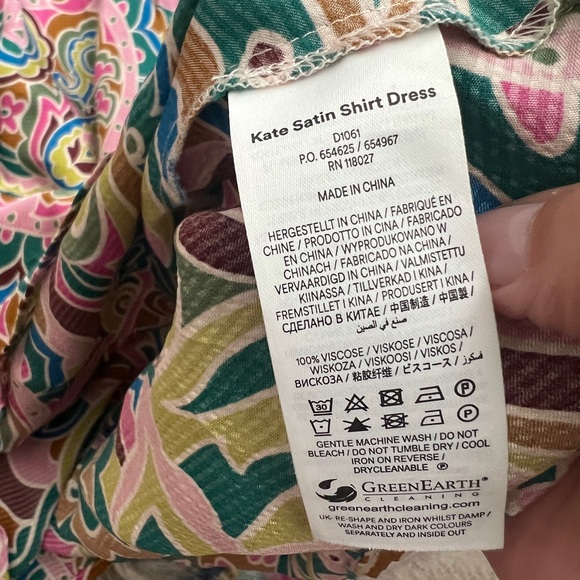 Boden Green Kate Satin Shirt Dress US Size 14R - Picture 13 of 14